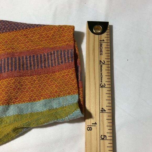 Drew striped boxy oversized dolman short sleeve tunic top womens L orange blue - Picture 8 of 11